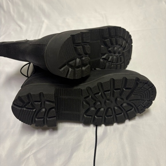 Terra Military Combat Boot Size 240 Womens 7 Steel Toe Black Pebbled Leather CSA - Picture 6 of 9